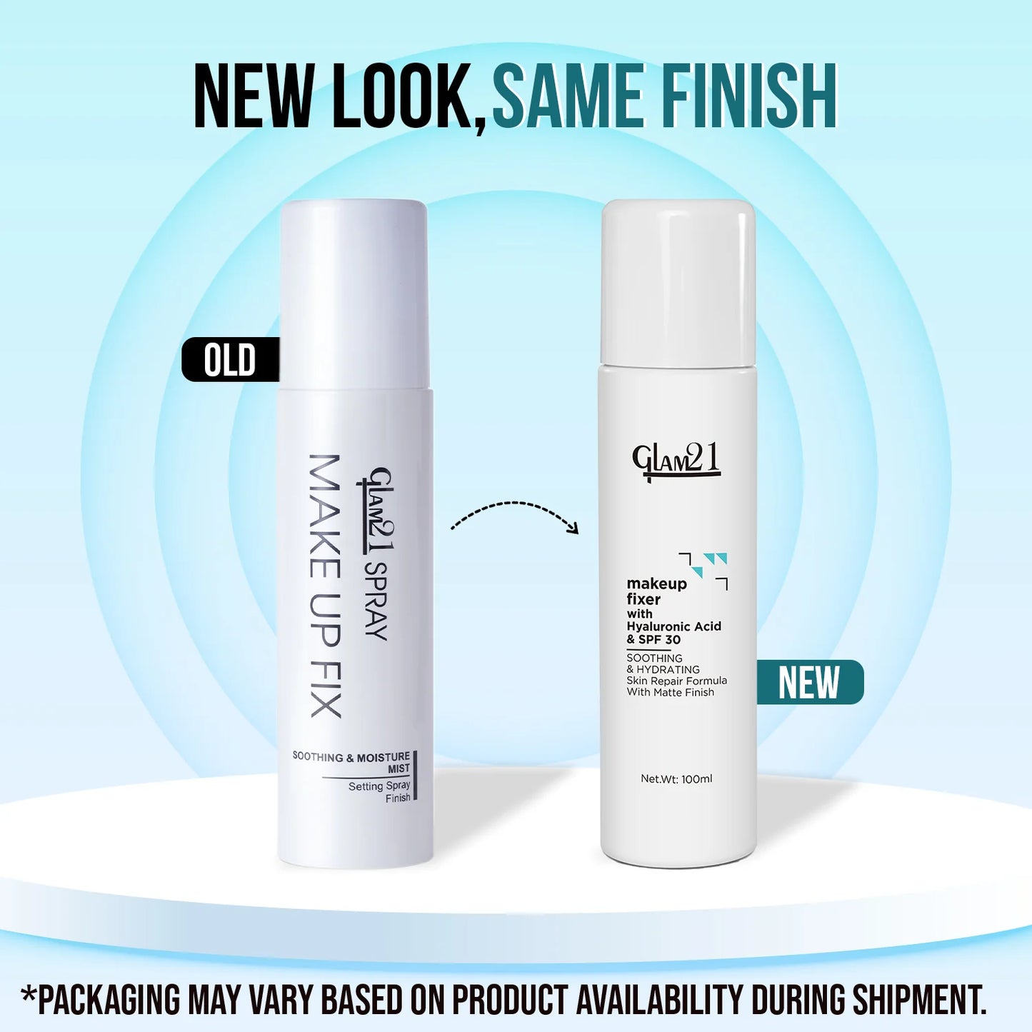 GLAM21 MAKEUP FIXER SPRAY WITH HYALURONIC ACID & SPF 30
