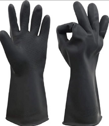 Heavy-duty Wet And Dry Use Black Glove( SIZE- L)