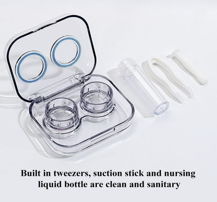 Contact Lens Plastic Container with Tweezers and Suction Cup