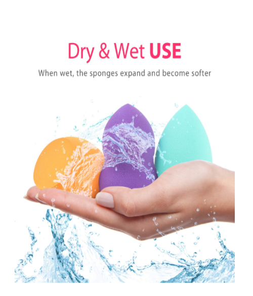 Pastel Pop Makeup Sponges – Pack of 3 (Dry/Wet Use)
