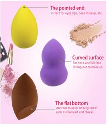 Pastel Pop Makeup Sponges – Pack of 3 (Dry/Wet Use)