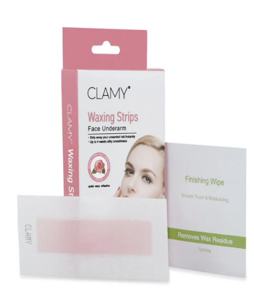 CLAMY Face & Underarms Waxing Strips with Natural Extracts