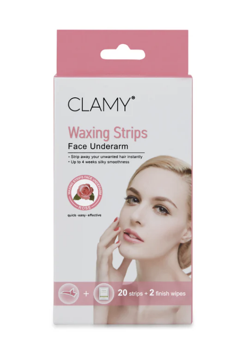 CLAMY Face & Underarms Waxing Strips with Natural Extracts