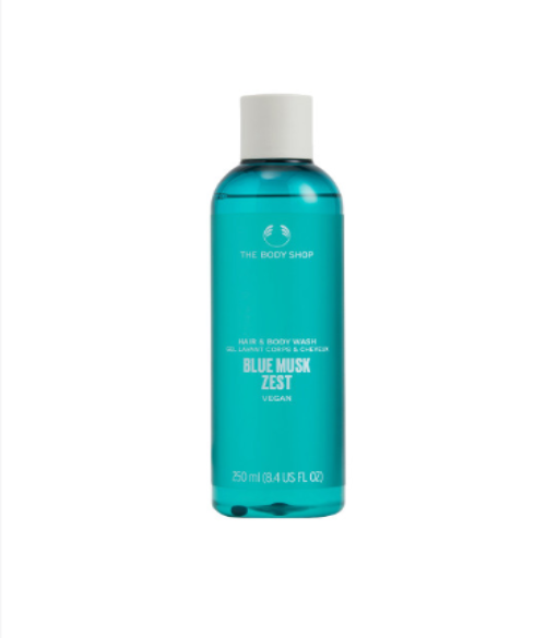 The Body Shop Vegan Blue Musk Zest Hair &amp; Body Wash (250 ml)
