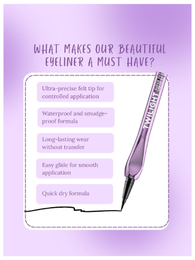 LAKYOU BEAUTY Filter Face Twilight Long Stay Liquid Eyeliner- 1.6 ml- Black