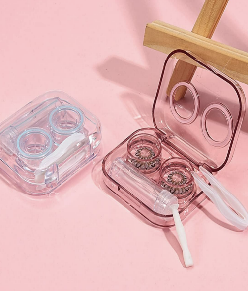 Contact Lens Plastic Container with Tweezers and Suction Cup