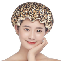 Leopard Shower Cap Reusable Bath Cap Waterproof