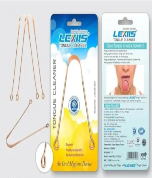 LEXIIS Copper Tongue Cleaner (Pack of 1 Pcs)