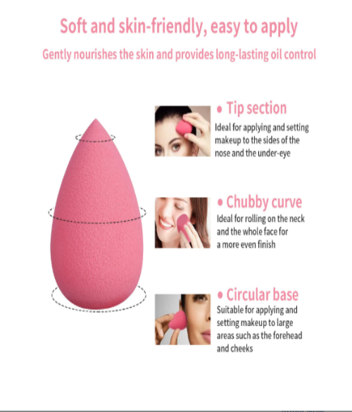 Powder Puffs – Soft & Smooth Makeup Blenders Pack of 4 Pcs