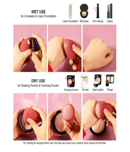Kiss Lovely Powder Puff – Pack of 8 (Dry &  Wet Use)