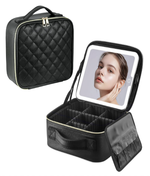 Travel Makeup Cosmetic Bag Lighted Bag With Mirror