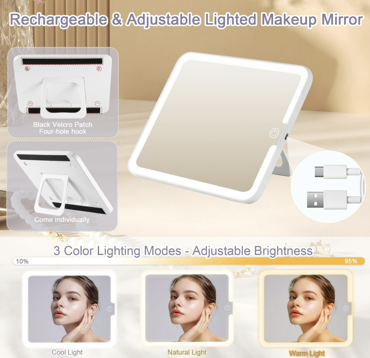 Travel Makeup Cosmetic Bag Lighted Bag With Mirror
