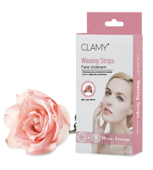 CLAMY Face & Underarms Waxing Strips with Natural Extracts