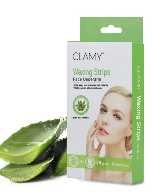 CLAMY Face & Underarms Waxing Strips with Natural Extracts