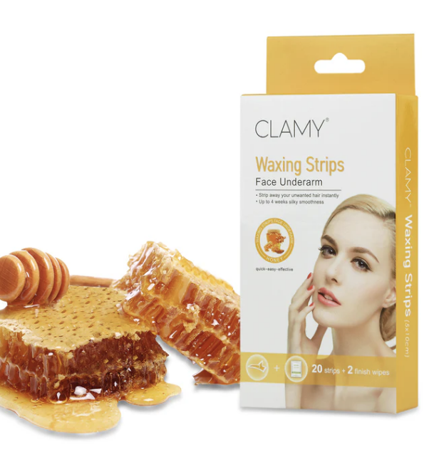 CLAMY Face & Underarms Waxing Strips with Natural Extracts