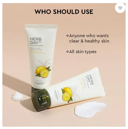 The Face Shop Herb Day  Master Blending Foaming Cleanser – Lemon (100ml)