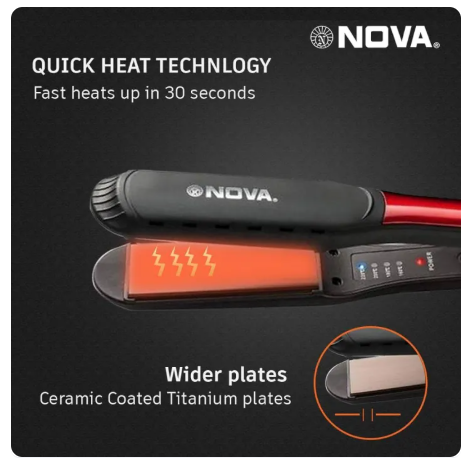 Professional Elegant Aluminum Ceramic Plate Hair Straightener NHS-870