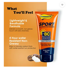Free Skin Sunscreen - SPF 80+ PA+++ Sport High Protection Broad Spectrum UVA/UVB Protection Sweat Resistant (200 g)