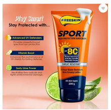 Free Skin Sunscreen - SPF 80+ PA+++ Sport High Protection Broad Spectrum UVA/UVB Protection Sweat Resistant (200 g)