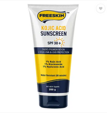 Free Skin Sunscreen - SPF 30+ PA+++ Kojic Acid Fades Pigmentation & Dark Spots High UVA Shield (200 g)