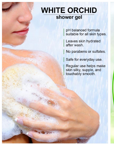 FREESKIN SHOWER GEL WHITE ORCHID MOISTURISING SKIN 400ML