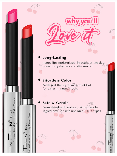 TEEN TEEN Tinted Lip Balm For Smooth Soft Lips & Enhanced Lip