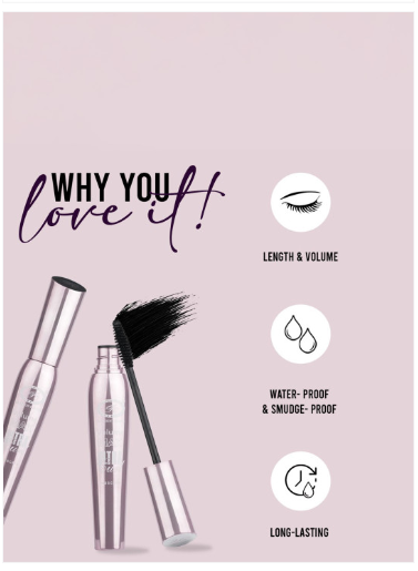 Fashion Colour Volume Max Ultra Curl Mascara- Black