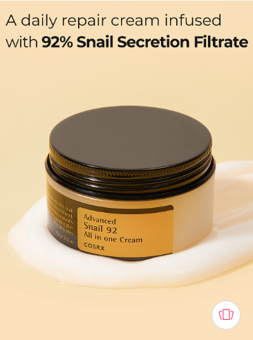 COSRX Advanced Snail 92 All in One Repair Cream with 92% Snail Mucin for Moisturizing-100g