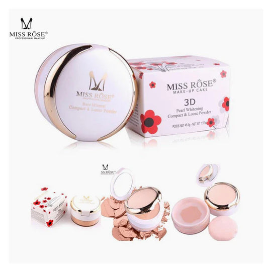 MISS ROSE 3D Pearl Whitening Compact & Loose Powder