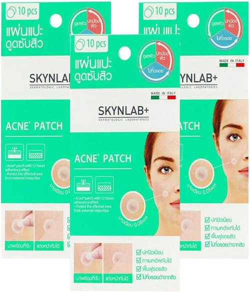 SKYNLAB+ Acne Patch – 10 Hydrocolloid Waterproof Patches