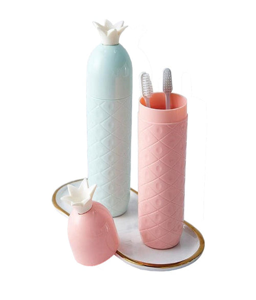 Portable Pineapple Round Toothbrush Storage Box