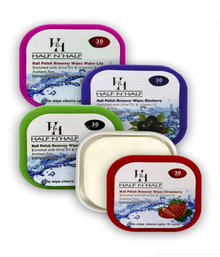 HALF 'N' HALF SET OF 6 NAIL POLISH REMOVER WIPES