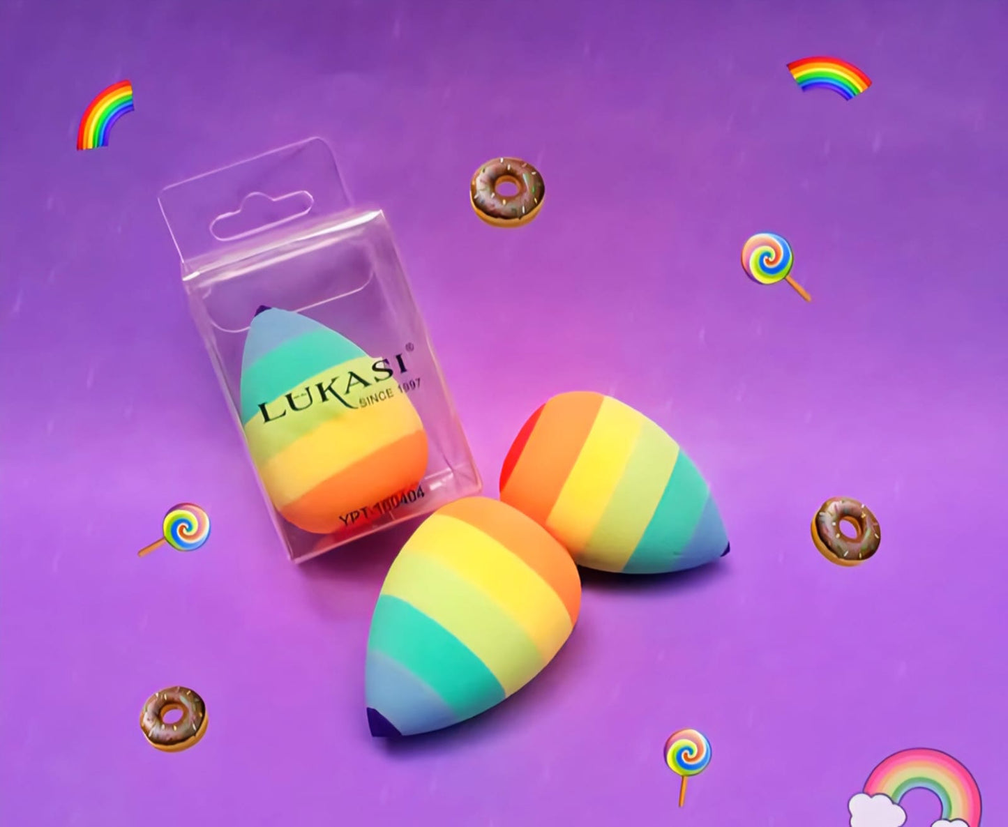 Rainbow Makeup Sponge, Multi-Colour