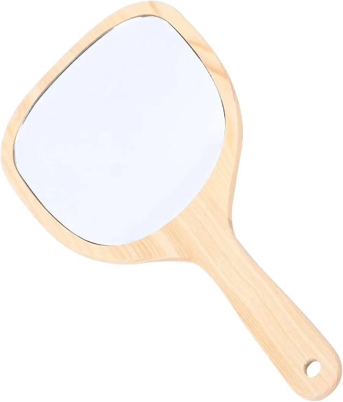 WOODEN  HANDLE MIRROR SMALL SIZE