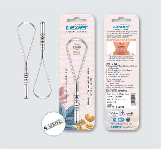 LEXIIS Silver Steel Tongue Cleaner  men and women
