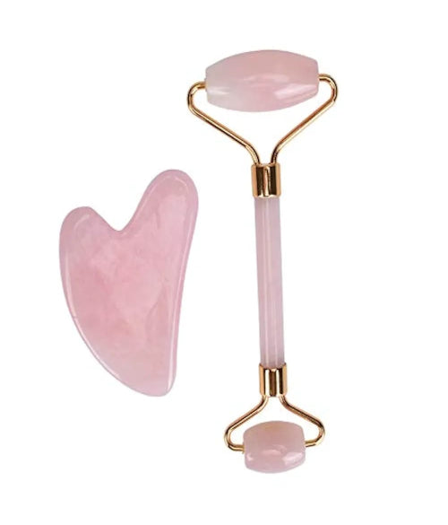 Jade Roller & Gua Sha Set – Pink Edition