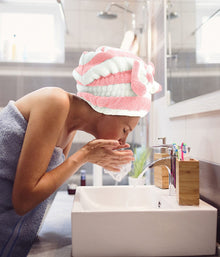 Hair Drying Towel Wrap with Bow-Knot & Shower Cap Set !