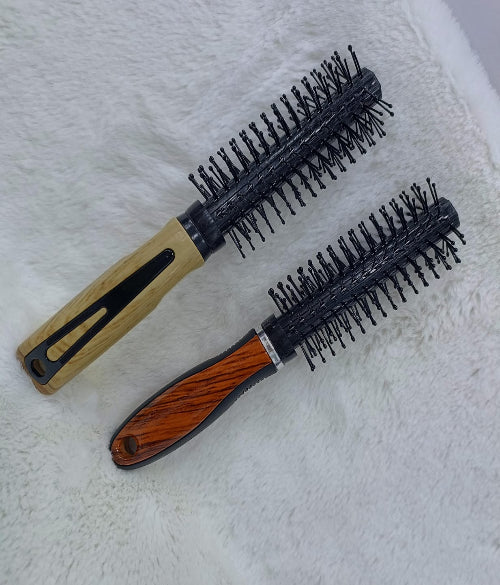 Wooden Handle Fiber Round Hair Care Brush – Small Size