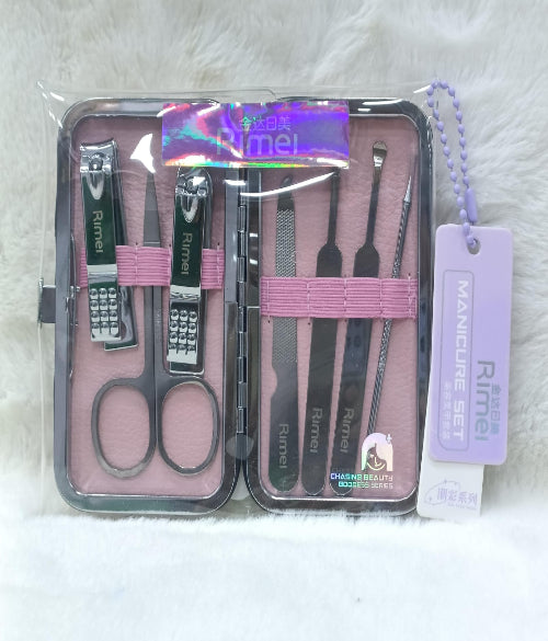 7-in-1 Manicure Pedicure Set nail clipper, pedicure scissor, tweezer, knife, ear pick, nail file
