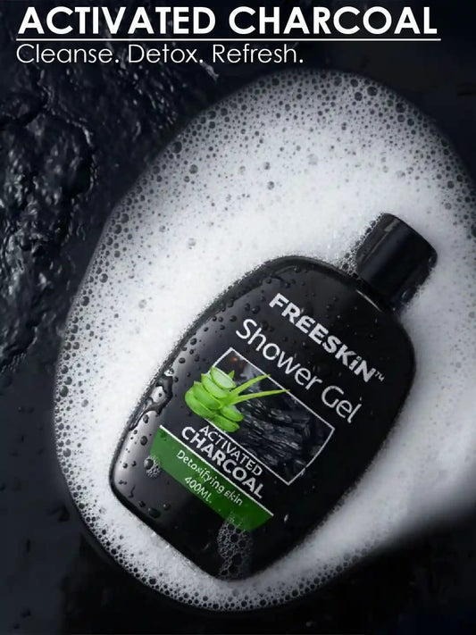 Freeskin Activated Charcoal Shower Gel With Aloe Vera - 400 ml