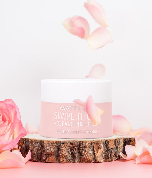 Mattlook Swipe IT off Cleansing Balm - Rose Oil Extract & Niacinamide, Makeup Remover Balm, 40gm