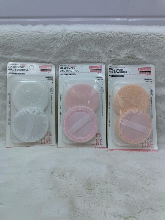 Powder Puff Round Velour Face Makeup Compact Body