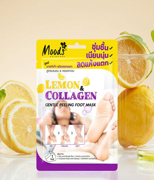 Moods Skin Care Lemon & Collagen Gentle Peeling Foot Mask 1 Pair
