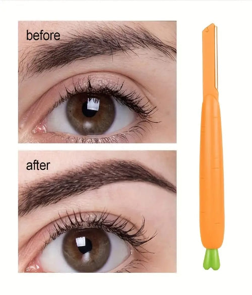 Portable Carrot Shaped Eyebrow Scraper Anti Scratch Eyebrow Trimmer Stainless Steel Reusable Eyebrow Trimmer