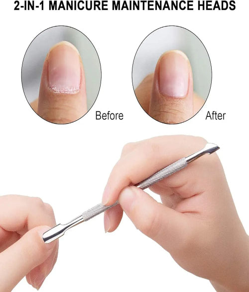 Cuticle Pusher and Cutter with Storage Case, Professional Cuticle Pusher Nail Polish