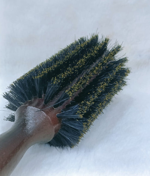 Wood Handle Handheld Bristle Brush Cleaning Tool – Black, Big Size