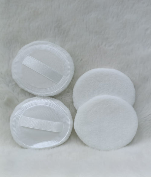 Makeup Powder Puff with Strap – Blush &  Loose Powder Blending Puff (White)