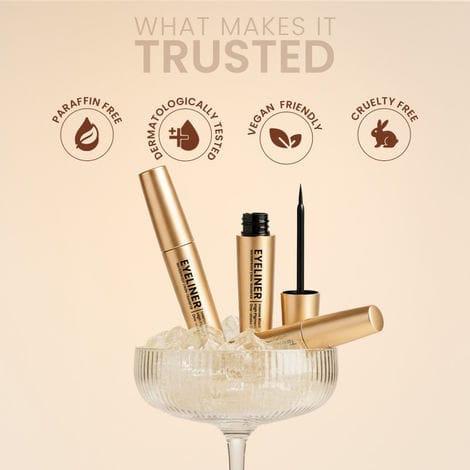 TEEN.TEEN Platinum Infinite Black Waterproof EYELINER Non-Transfer PERFECT EYES Eyeliner up to 36 HOURS