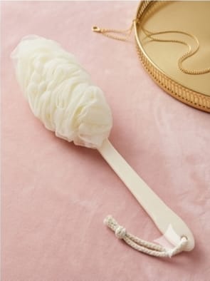 Long Handle Bath Shower Brush – Soft Nylon Mesh Back Scrubber