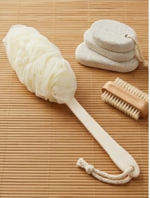 Long Handle Bath Shower Brush – Soft Nylon Mesh Back Scrubber